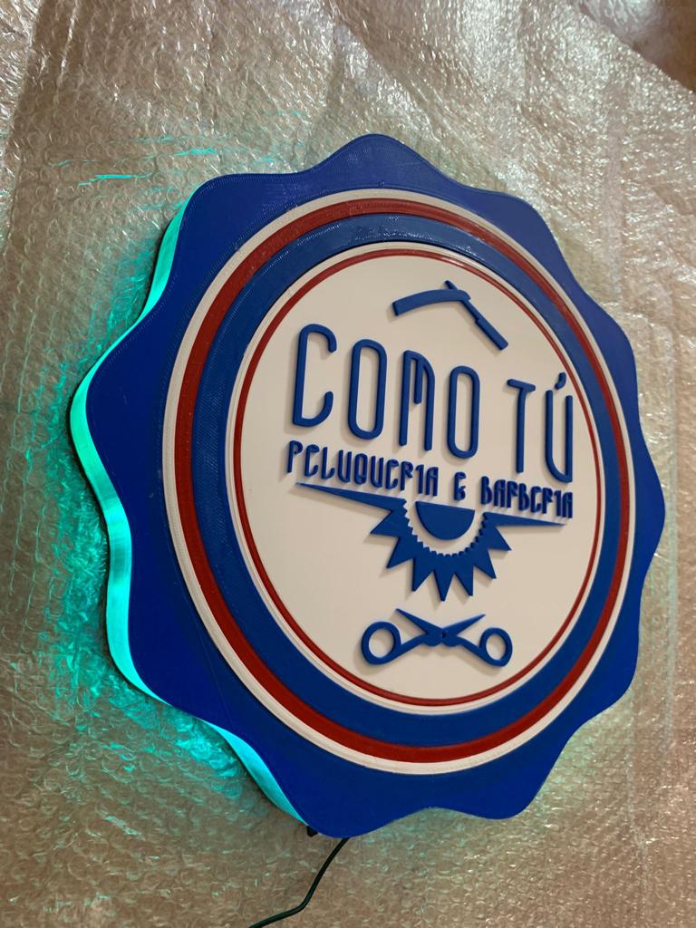Logo luminoso Como Tú peluquería