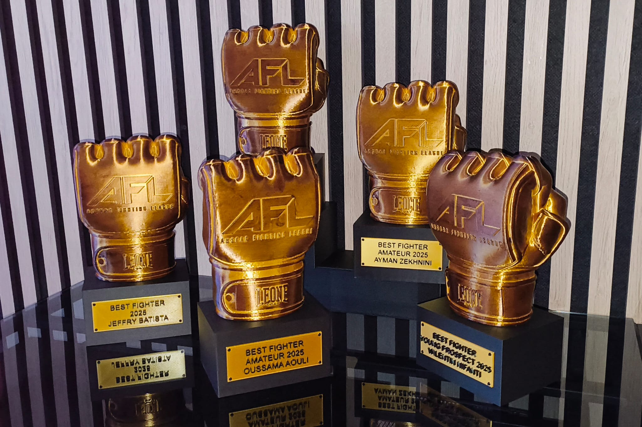 Trofeos AFL boxeo guante dorado personalizados